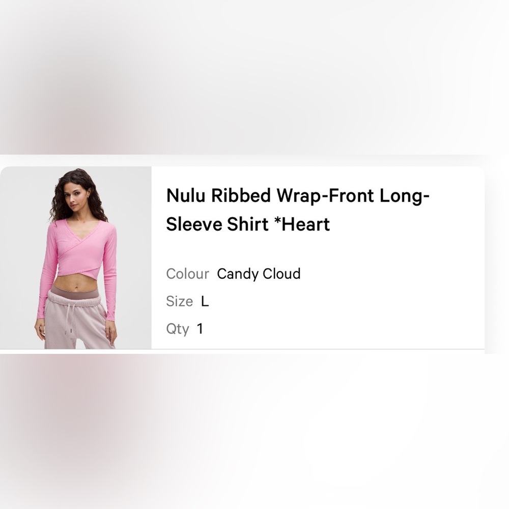 lululemon athletica Pink Ribbed Wrap-Front Long-Sleeve Shirt